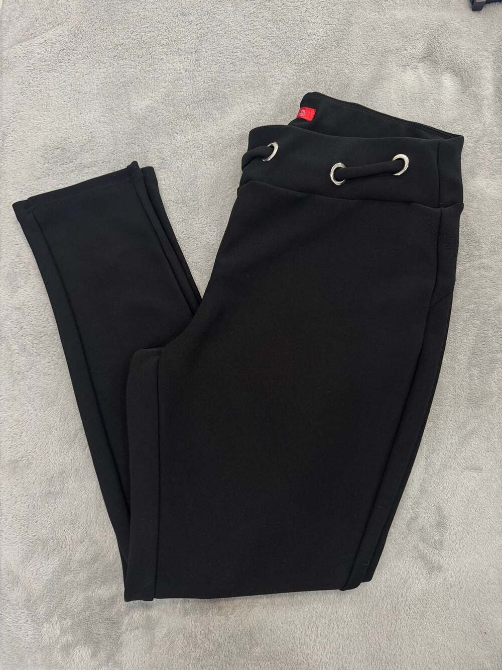 Maze Collection Black Metal Grommet Waistband Leggings 1X